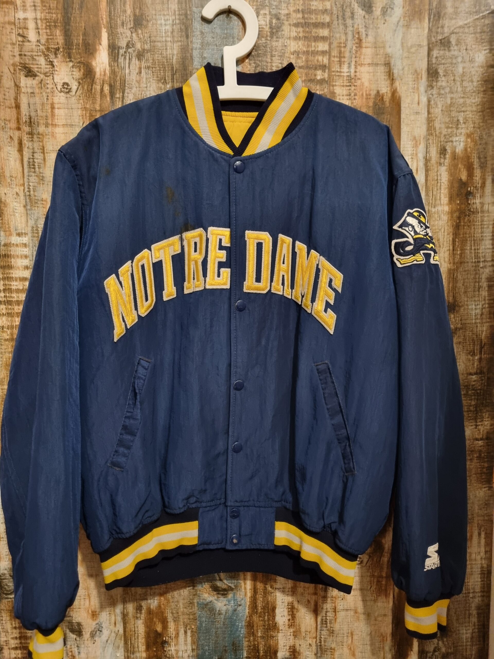 Vintage Starter Bomber Varsity Notre Dame Fighting Irish
